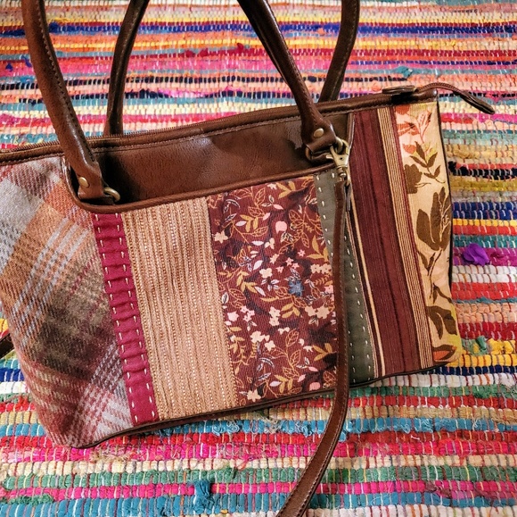 Relic Purse Vegan Leather&Beautiful Cloth Purse - Picture 6 of 8